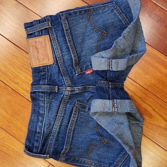 Levi's Blue Denim Jean shorts size 25. Button Fly 5 pocket - Picture 6 of 11